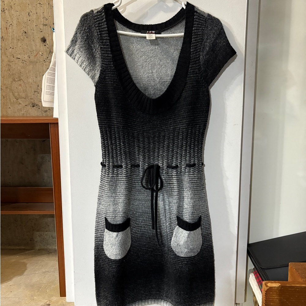Stylish Black and Gray Knit Dress